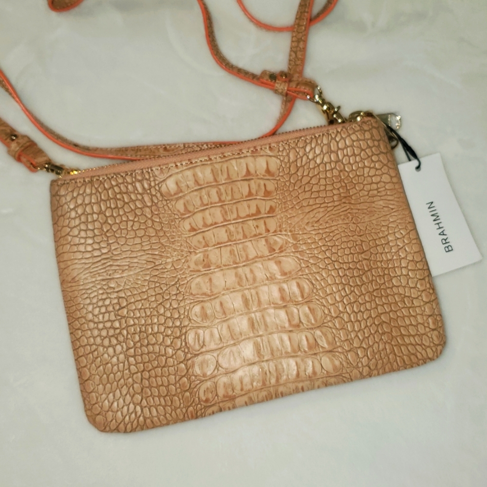 NWT Brahmin Perri Crossbody Coral Whitney Genuine Leather Bag - Picture 6 of 11